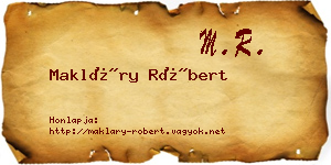 Makláry Róbert névjegykártya