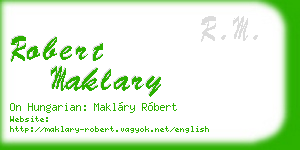 robert maklary business card