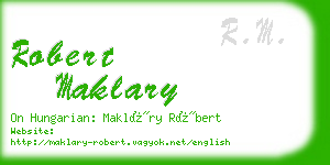 robert maklary business card